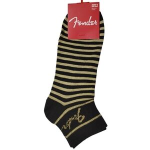 Men's Fender Guitar Ankle Socks Golden Yellow And Black Stripe